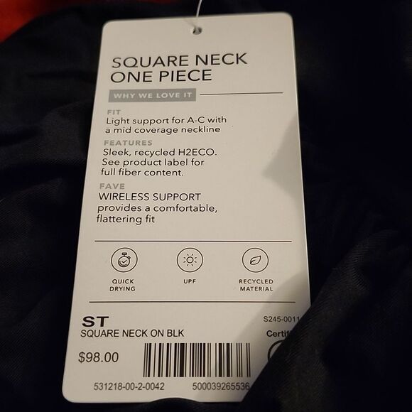 Athleta Square Neck One Piece Swim Suit New - Picture 6 of 6